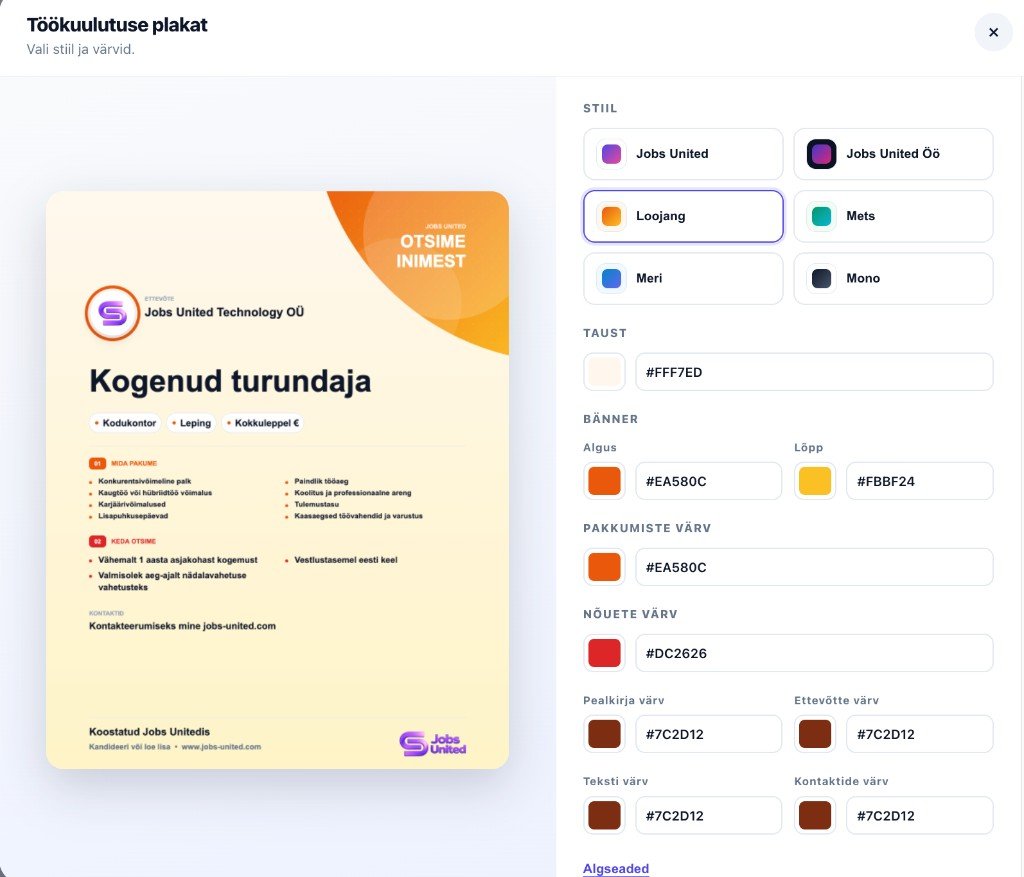 Loojang soe oranžikas värviteema näide